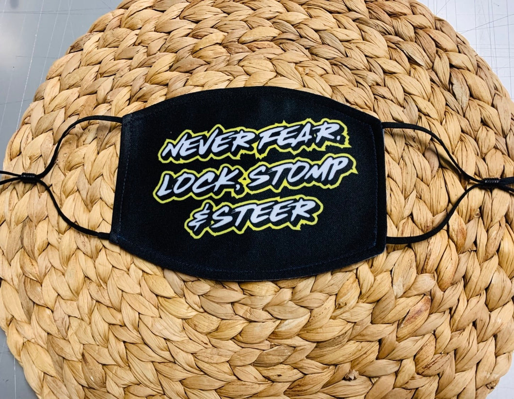 Face Mask - Racing Quote Lock, Stomp & Steer