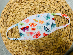 Face Mask - Butterfly White