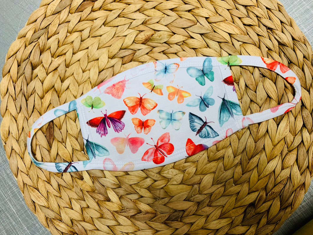 Face Mask - Butterfly White